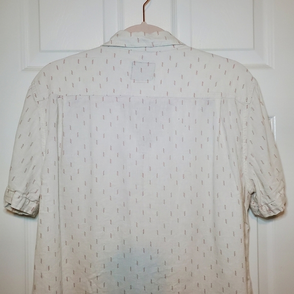 Rails Men's Carson Linen Blend Shirt - Louis Leaf White Red - Picture 6 of 10